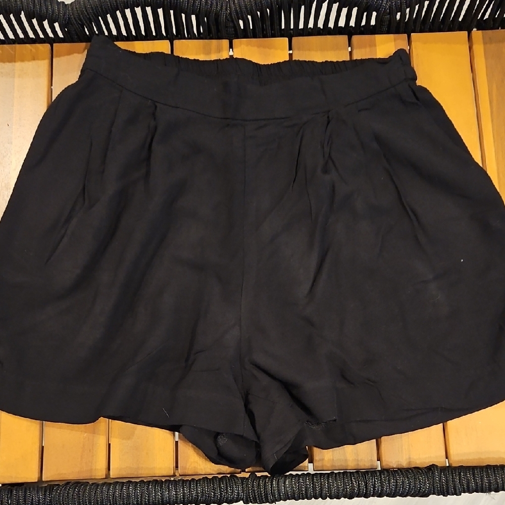 H&M Black High Waist Dress Shorts